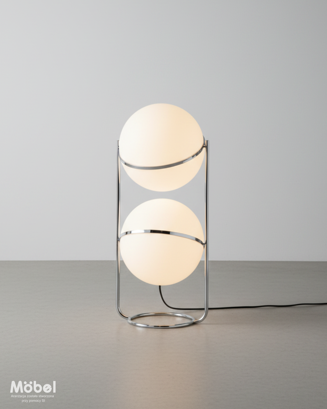 PODWÓJNA LAMPA PODŁOGOWA "ORBY" - WERSJA NISKA